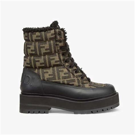 fendi joan biker boots|Black leather biker boots with FF fabric .